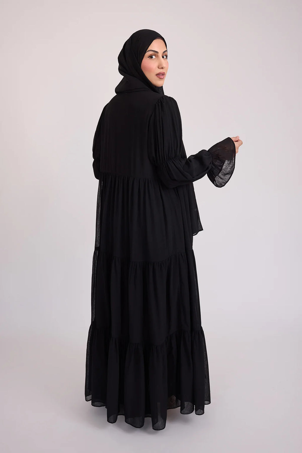 Bohemian Abaya Set-Black