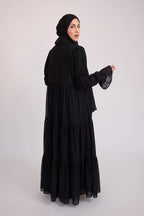 Bohemian Abaya Set-Black