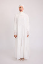 Bohemian Abaya Set-White