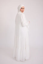Bohemian Abaya Set-White