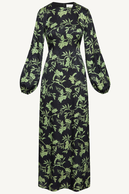 Adila Printed Maxi Dress - Midnight Green