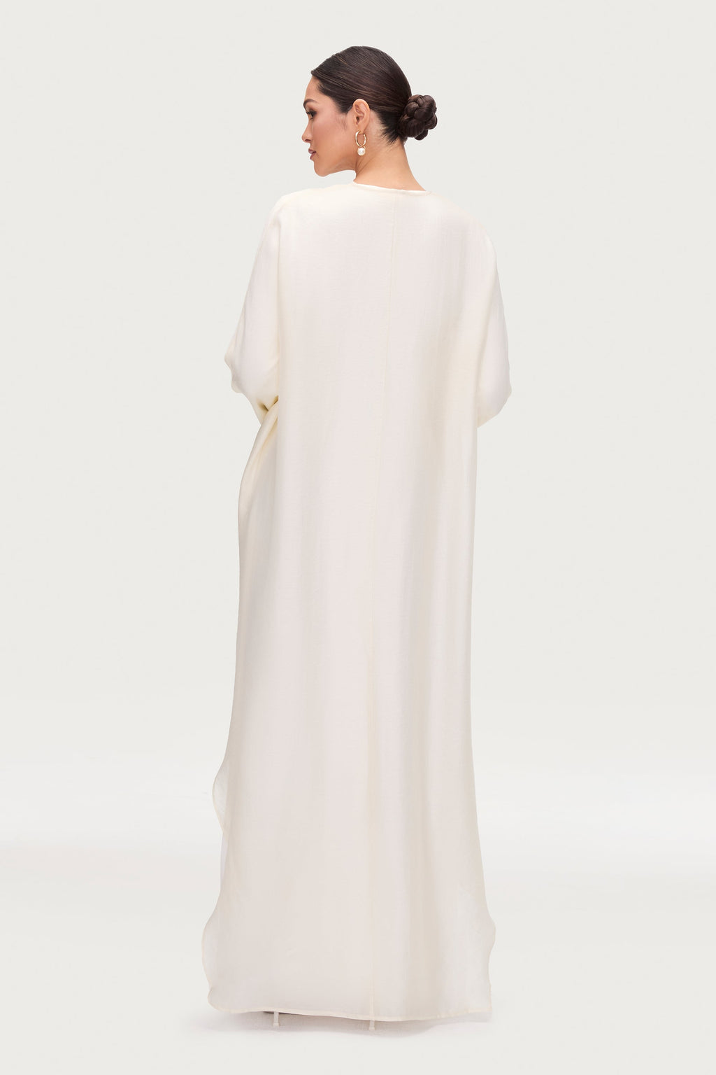 Ahlam Silk Abaya & Dress Set - Moonbeam