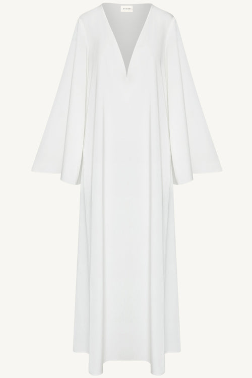 Arwa Flare Sleeve Open Abaya - White