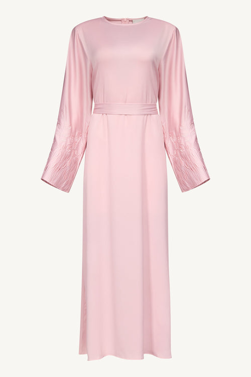 Ascia Embroidered Maxi Dress - Pastel Pink