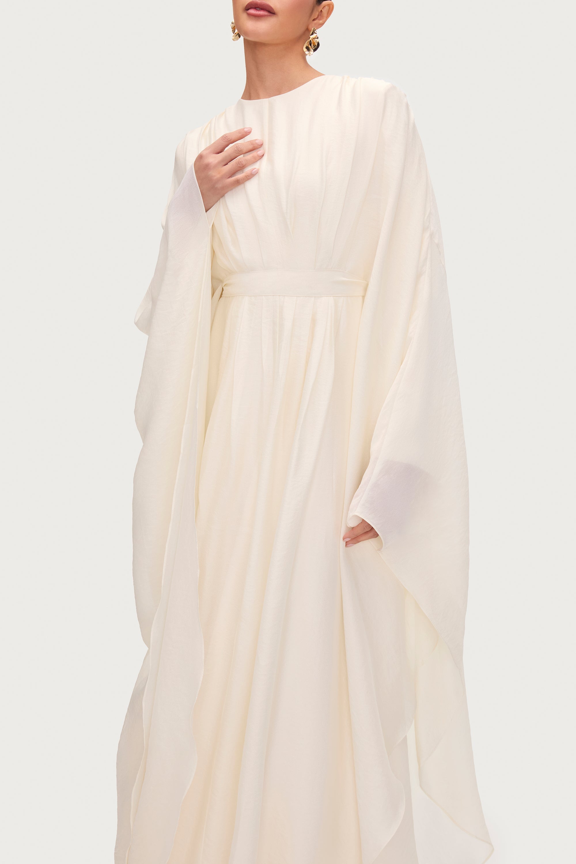 Aura Pleated Maxi Dress - Moonbeam