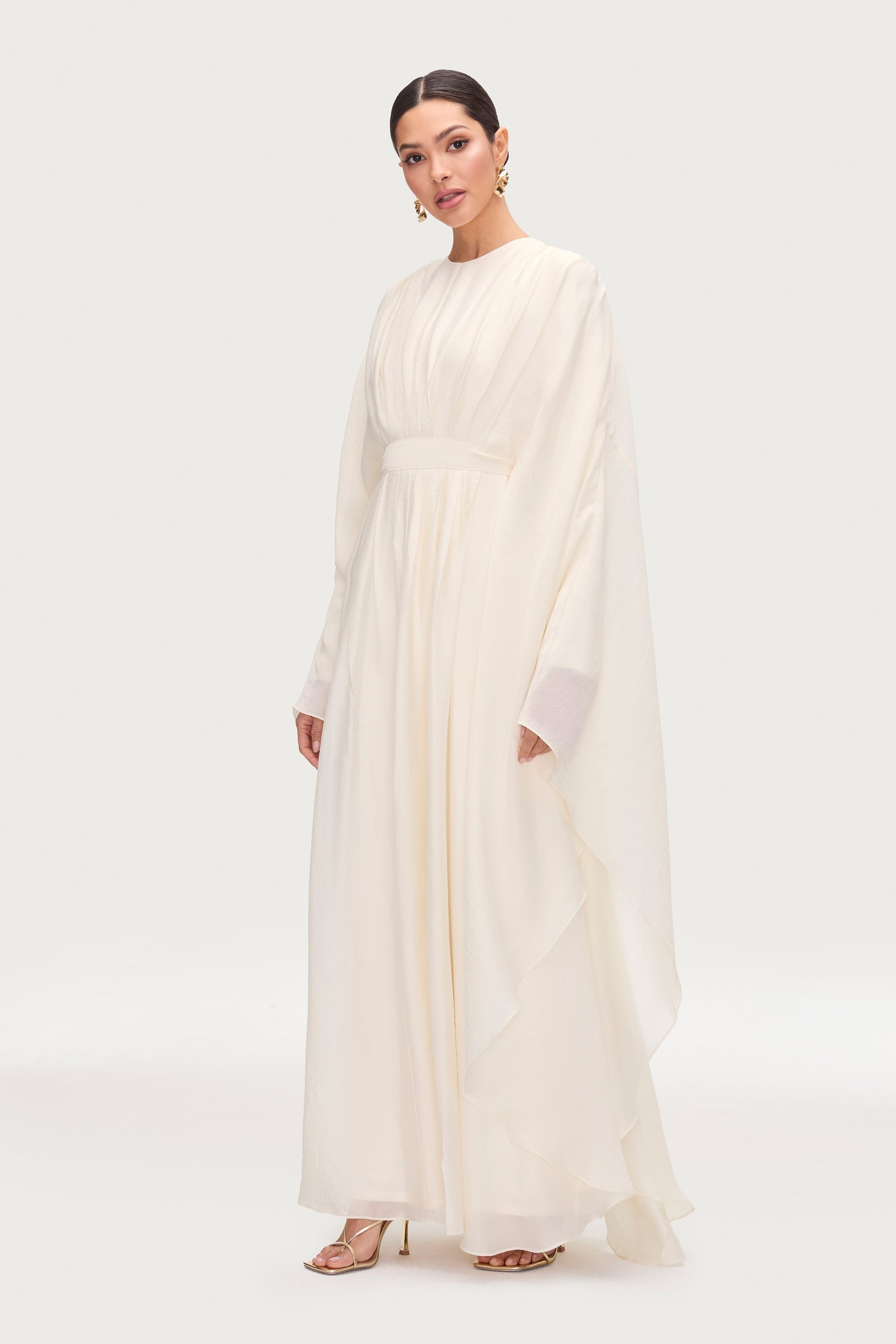 Aura Pleated Maxi Dress - Moonbeam
