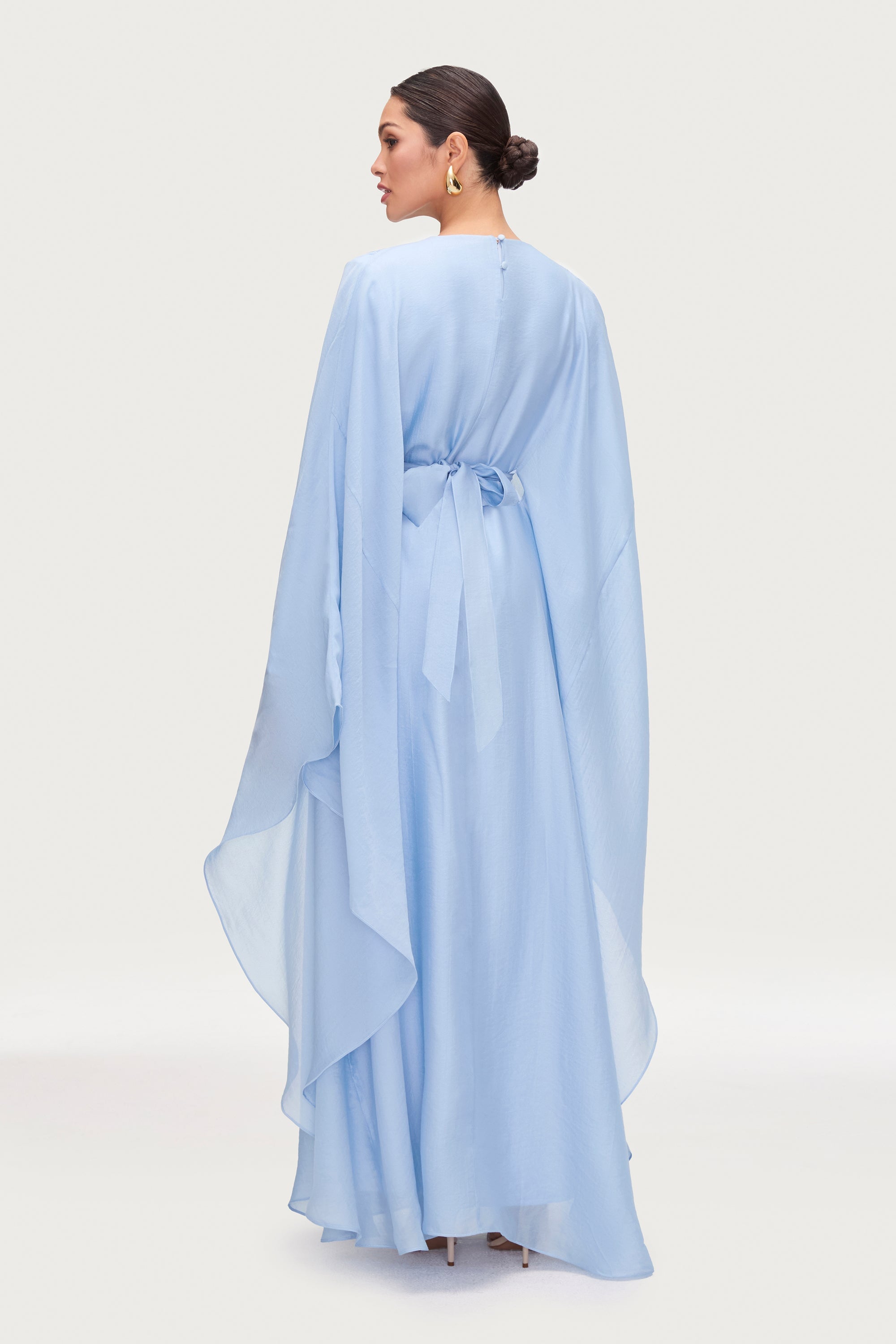 Aura Pleated Maxi Dress - Powder Blue