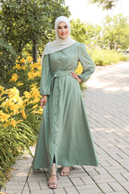 Textured Maxi Dress-Green