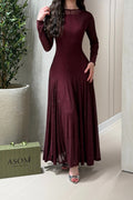 Hana Sparkle Ribbed Flared Maxi
