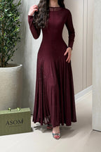 Hana Sparkle Ribbed Flared Maxi