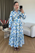 Leila Floral Belted Midi Shirt Dress