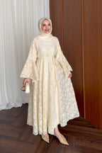 Grace Jacquard Flare Sleeve Maxi Dress