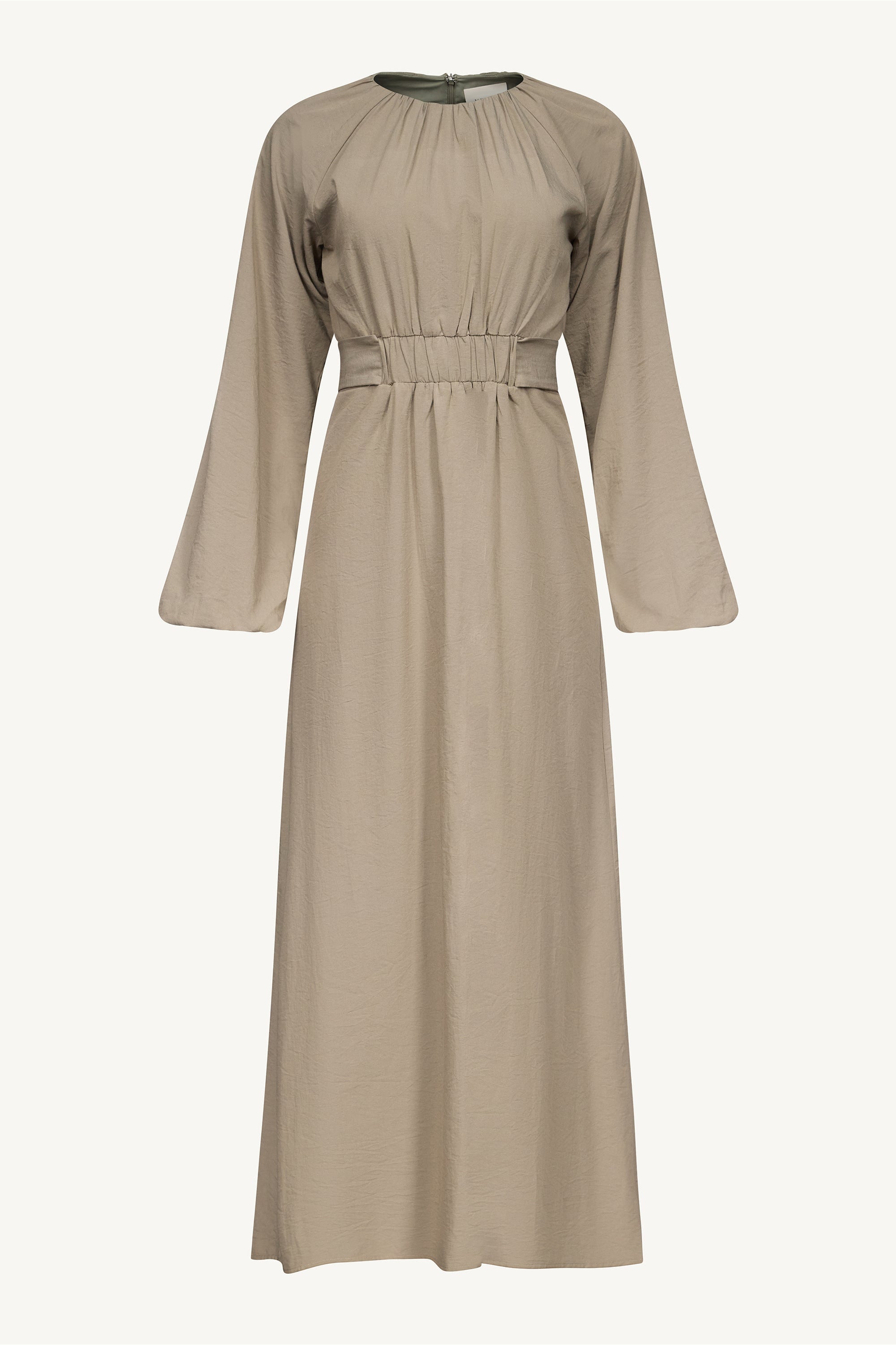 Cotton Blend Tie Back Maxi Dress - Sage