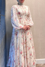 Chloe Floral Embroidered Chiffon Maxi Dress