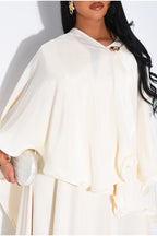 Fine Cape Overlay Maxi Dress