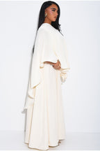 Fine Cape Overlay Maxi Dress