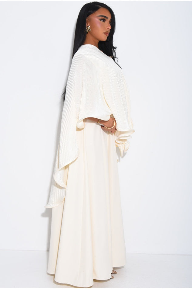 Fine Cape Overlay Maxi Dress