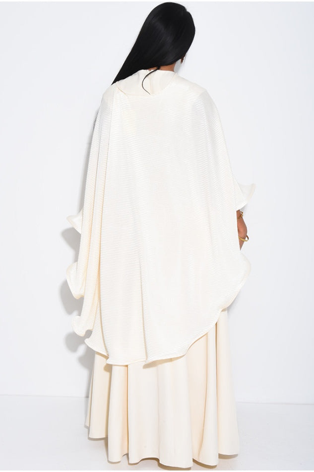 Fine Cape Overlay Maxi Dress