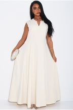 Fine Cape Overlay Maxi Dress