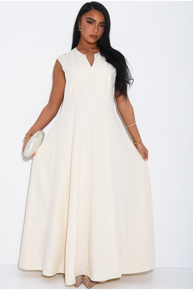 Fine Cape Overlay Maxi Dress