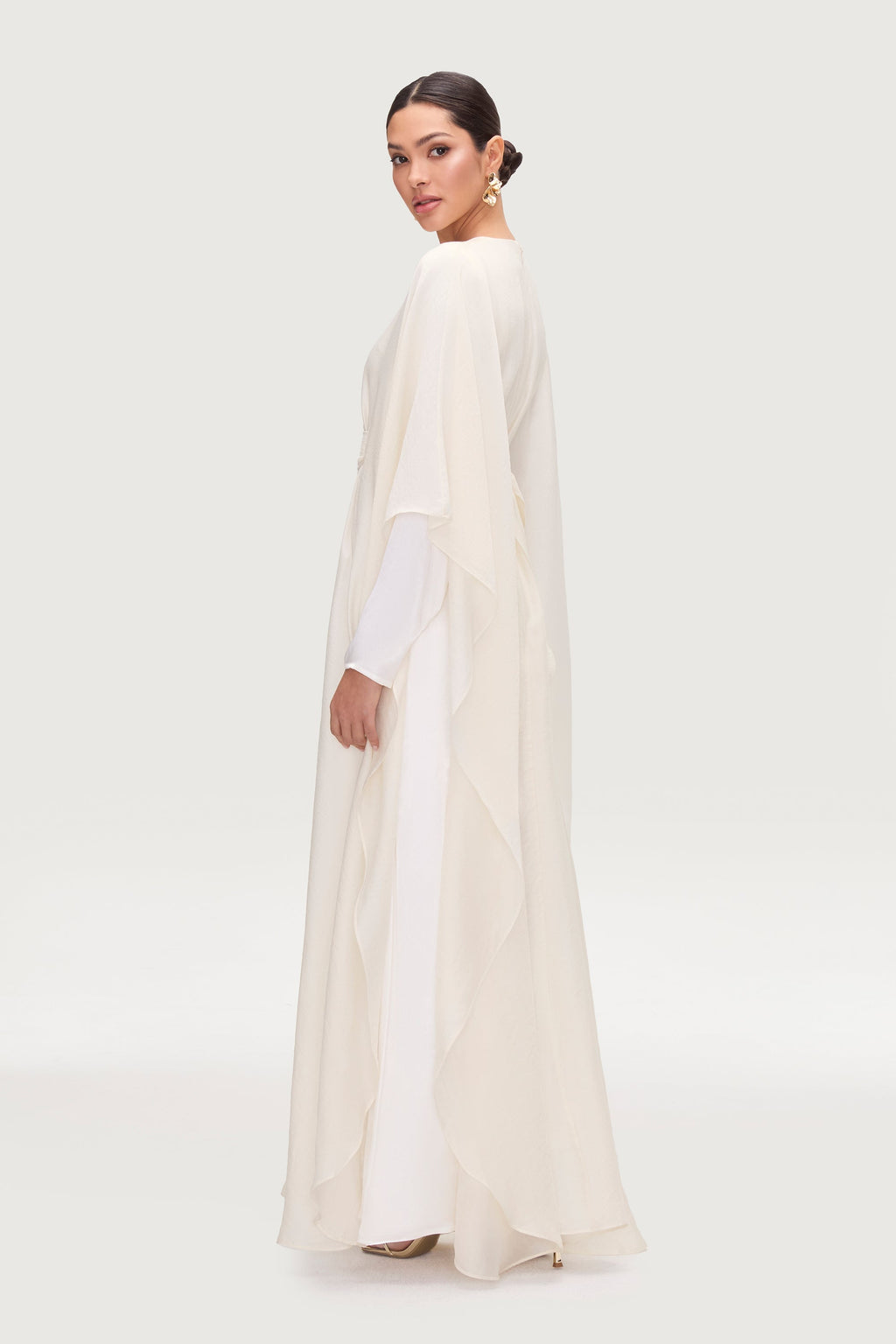 Ethereal Silk Tie Waist Maxi Dress - Moonbeam