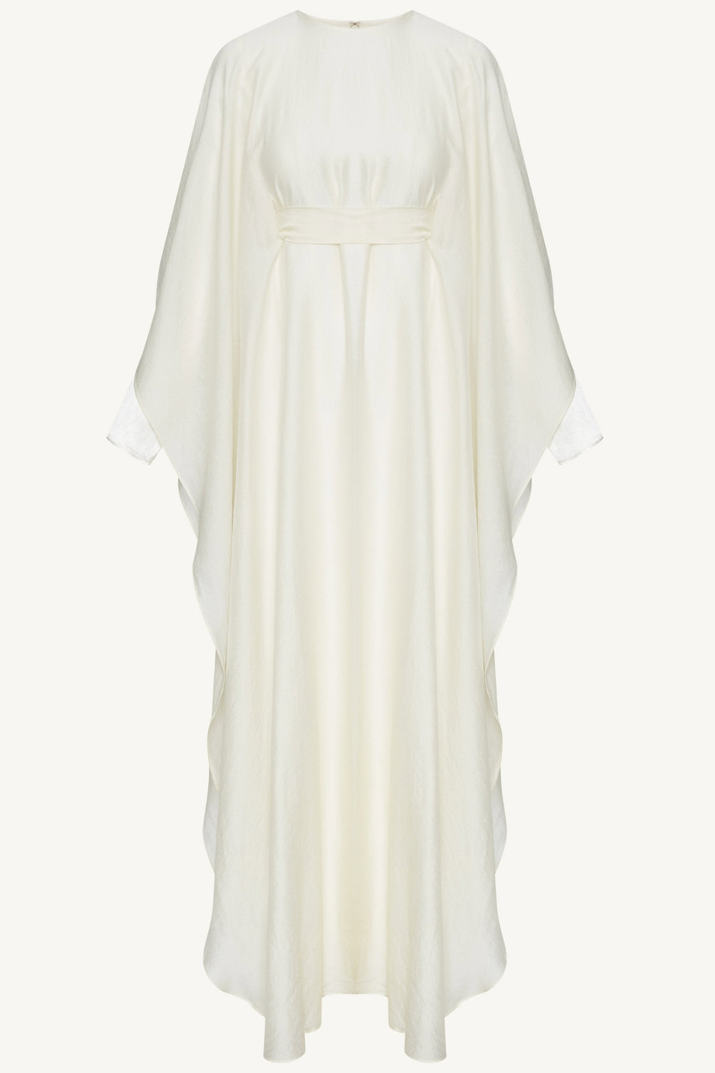 Ethereal Silk Tie Waist Maxi Dress - Moonbeam