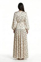Farah Bow Neck Polka Dot Tiered Maxi Dress