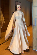 Maya Fluid Draped High Neck Dress