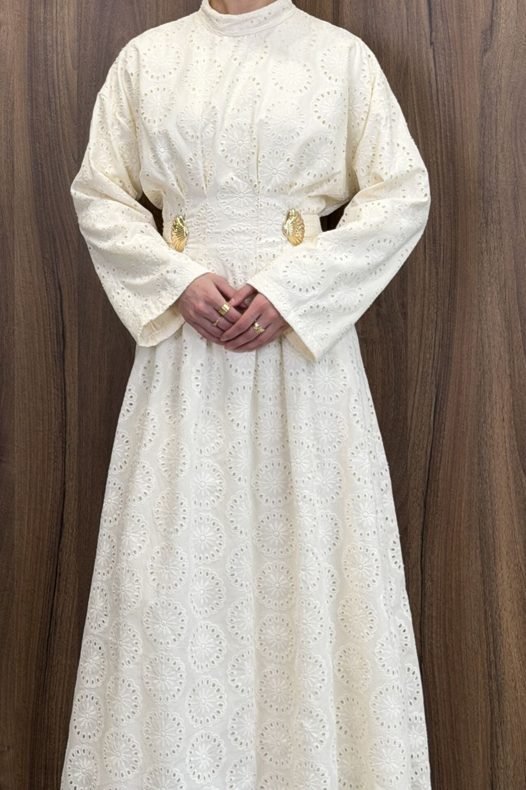 Maya Eyelet Embroidered Maxi Dress