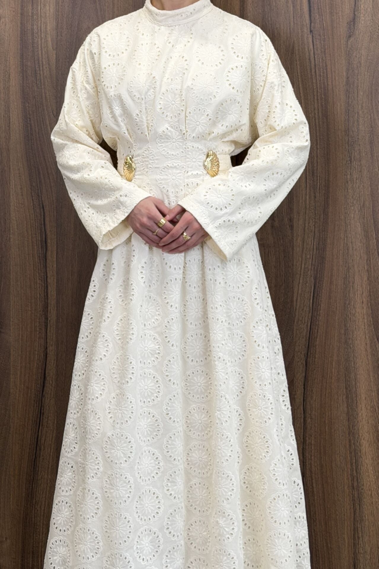 Maya Eyelet Embroidered Maxi Dress