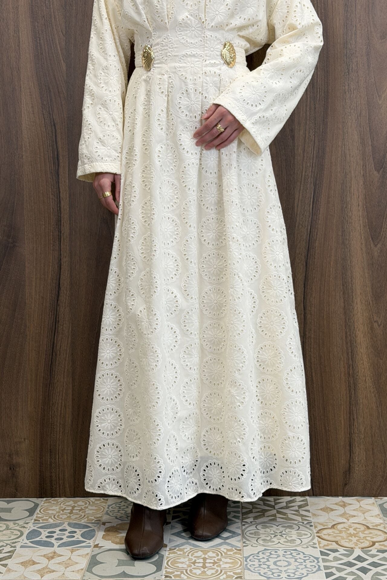 Maya Eyelet Embroidered Maxi Dress