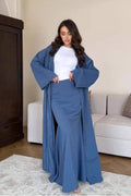Elowen Open Cardigan Skirt Co Ord-Blue