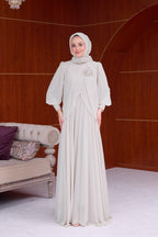 Sophia Chiffon Layered Applique Maxi Dress-Grey