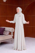 Sophia Chiffon Layered Applique Maxi Dress-Grey