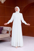 Sophia Chiffon Layered Applique Maxi Dress-White