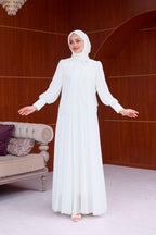 Sophia Chiffon Layered Applique Maxi Dress-White