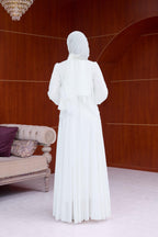 Sophia Chiffon Layered Applique Maxi Dress-White