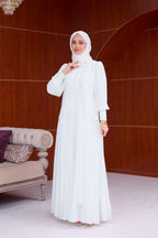 Sophia Chiffon Layered Applique Maxi Dress-White