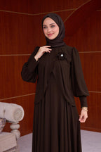 Sophia Chiffon Layered Applique Maxi Dress-Black