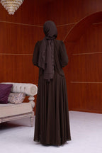 Sophia Chiffon Layered Applique Maxi Dress-Black