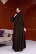 Sophia Chiffon Layered Applique Maxi Dress-Black