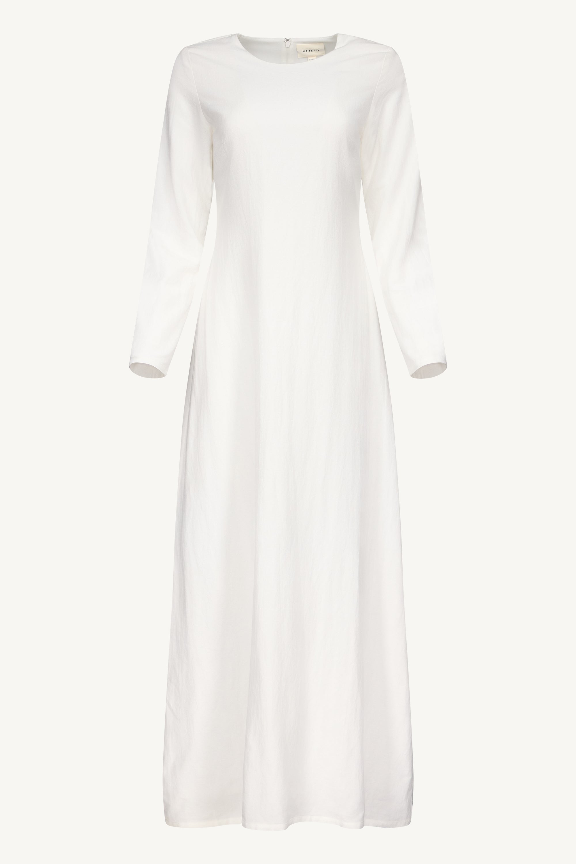 Linen Blend Basic Inner Maxi Dress - White