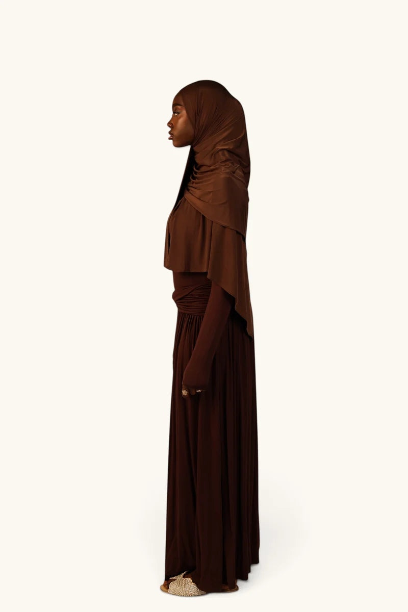 Mara Twist‑Waist Long Sleeve Maxi Dress