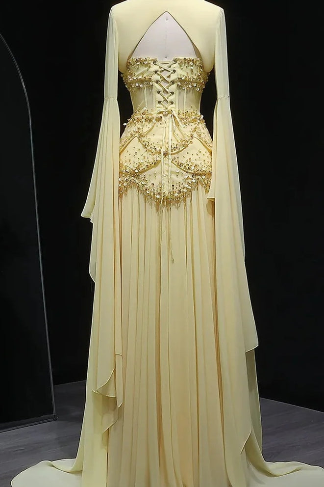 Fara Couture Boned Corset Gown