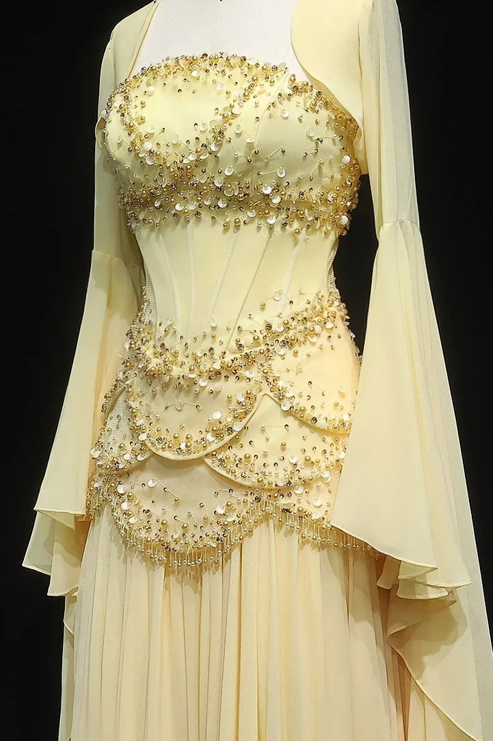 Fara Couture Boned Corset Gown