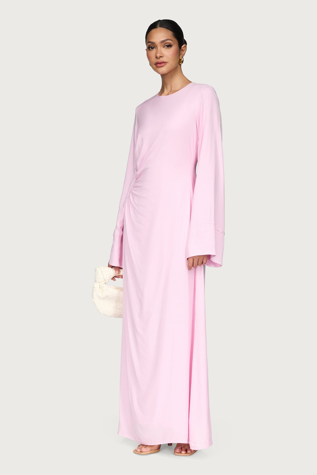 Mais Asymmetric Maxi Dress - Pastel Pink