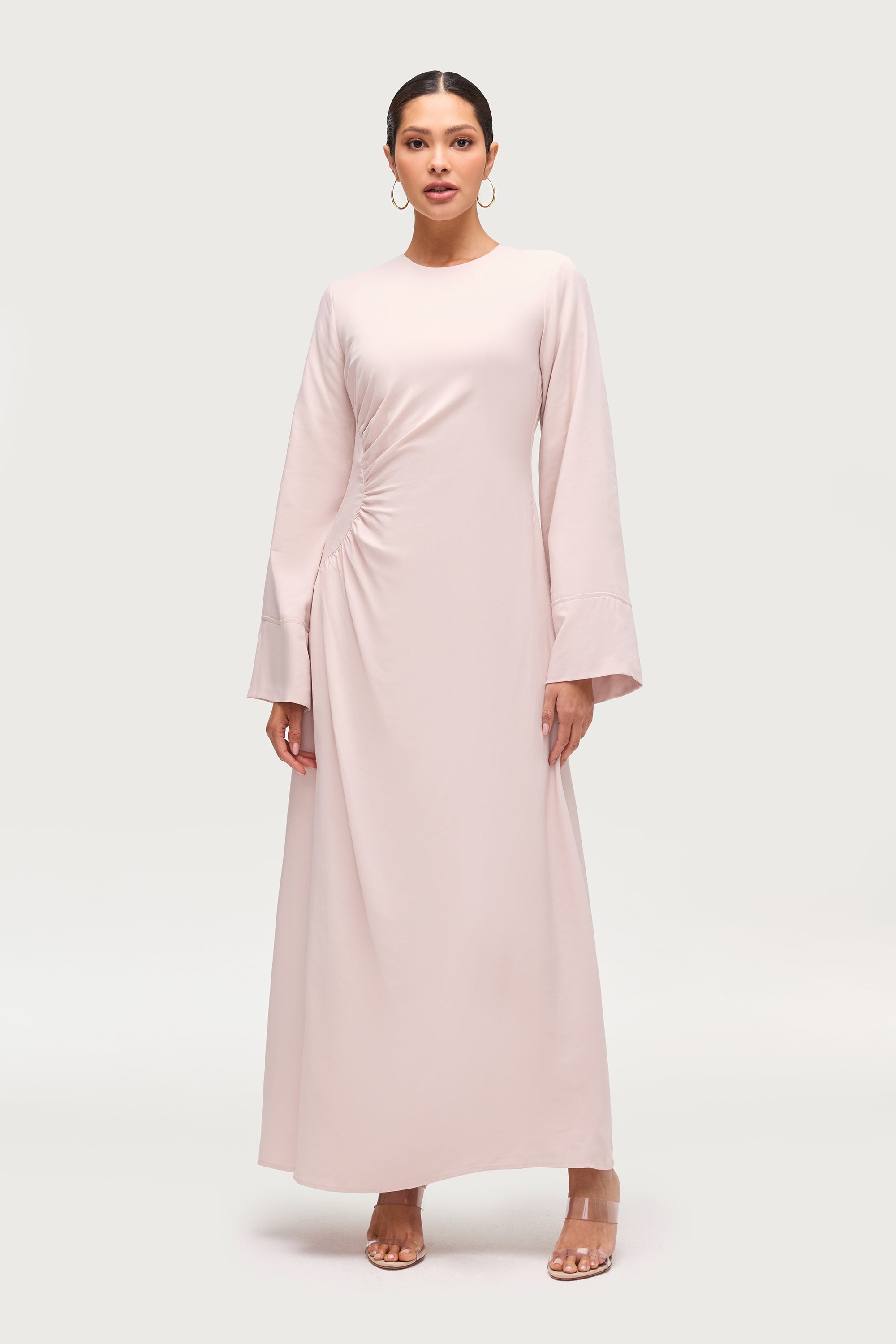 Mais Asymmetric Maxi Dress - Soft Pink