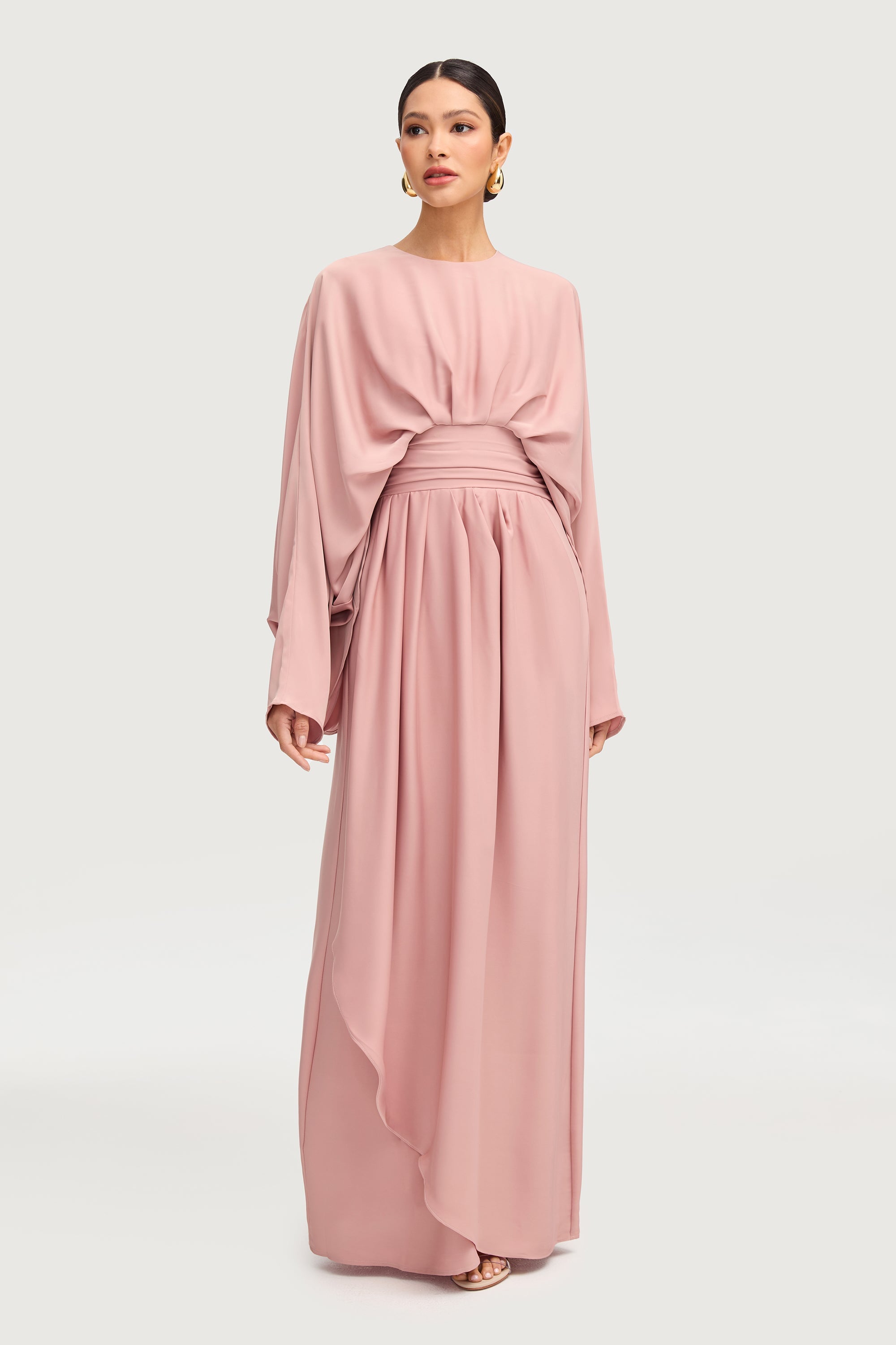 Maleeka Drape Maxi Dress - Dusty Rose