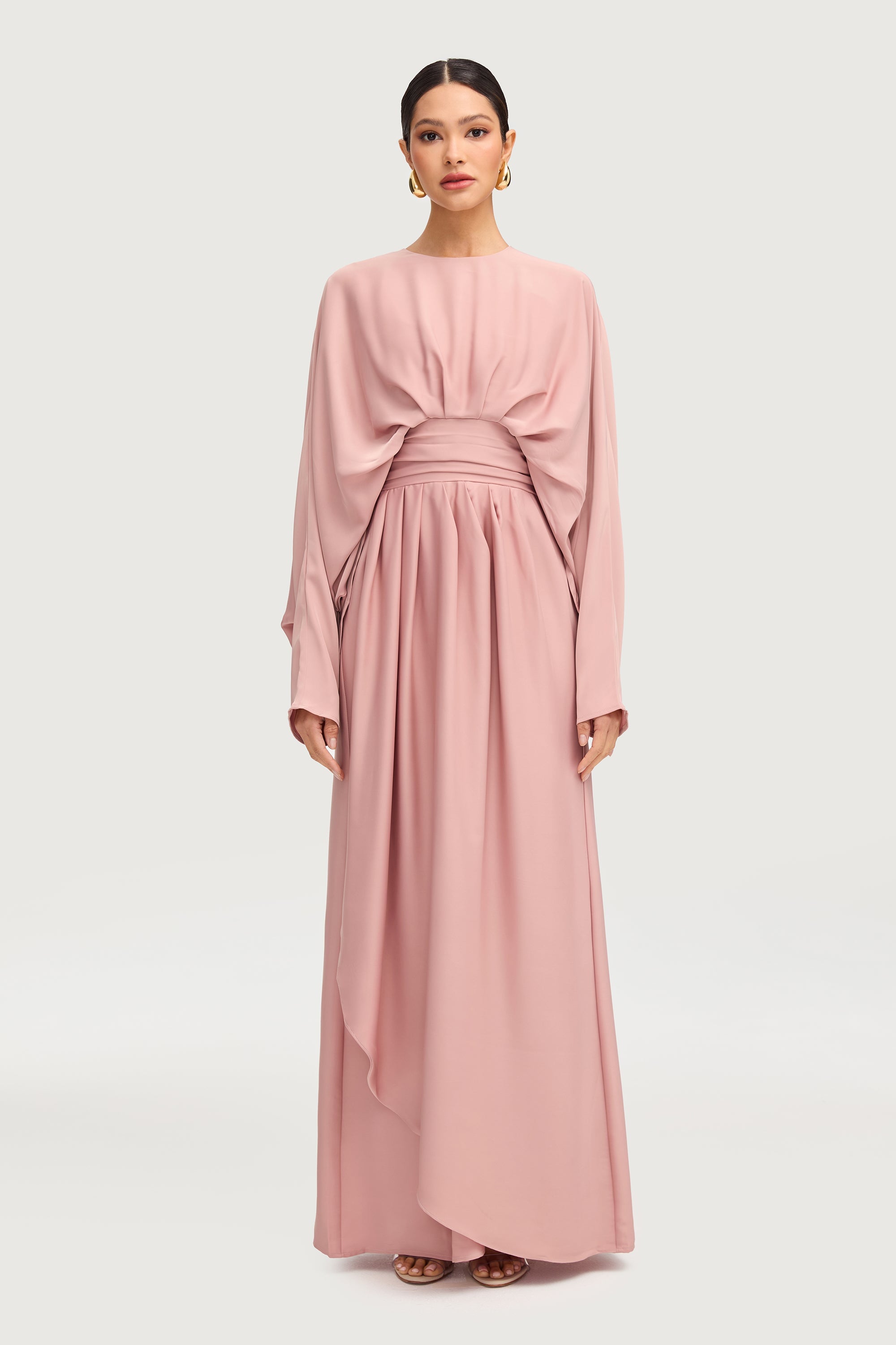 Maleeka Drape Maxi Dress - Dusty Rose