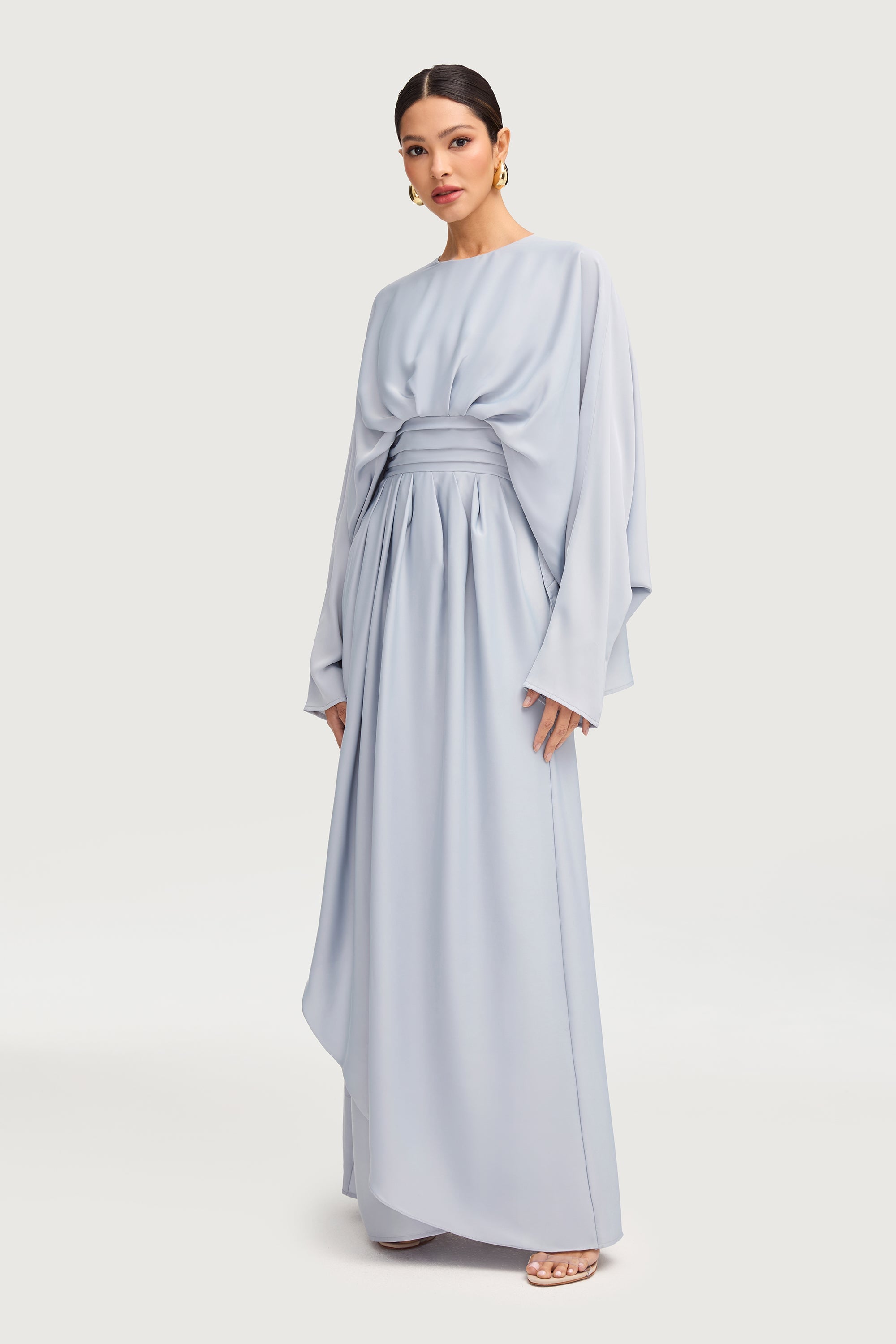 Maleeka Drape Maxi Dress - Pastel Blue
